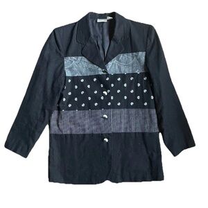 Newport News Linen Blend Women’s Patchwork Blazer Size 6